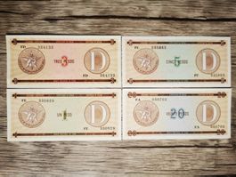 Cuba 1,3,10,20 pesos série D 1985 aUNC