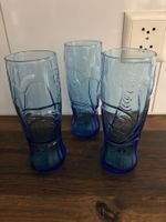 3 Stk. Coca Cola Gläser blau