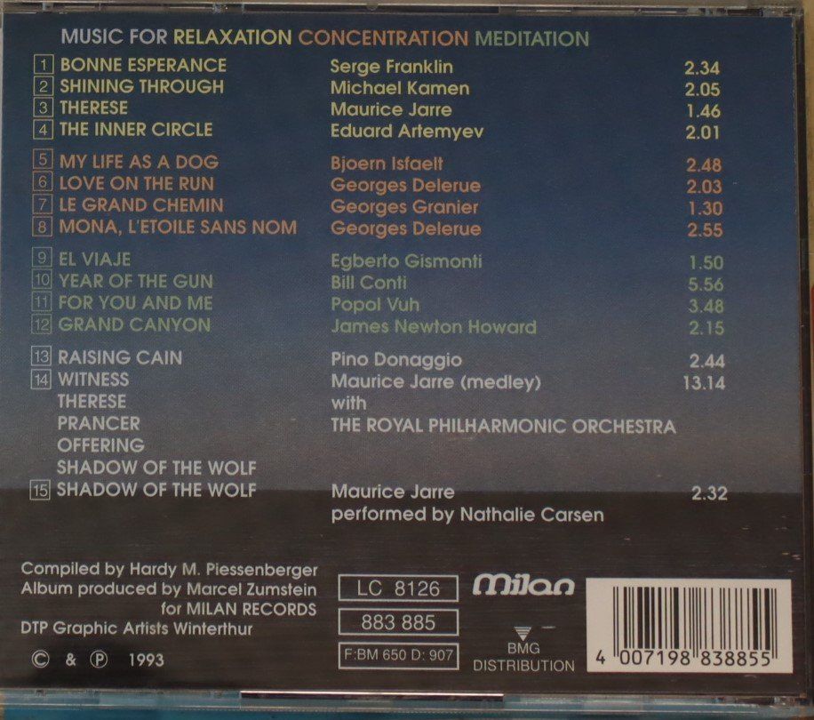CDs: Music For Relaxtion Concentration Meditation – Gebraucht aus Luzern von CONTENTI 2