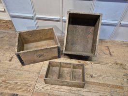 Originale Industrie-Holzkisten, ca. 1950er Jahre