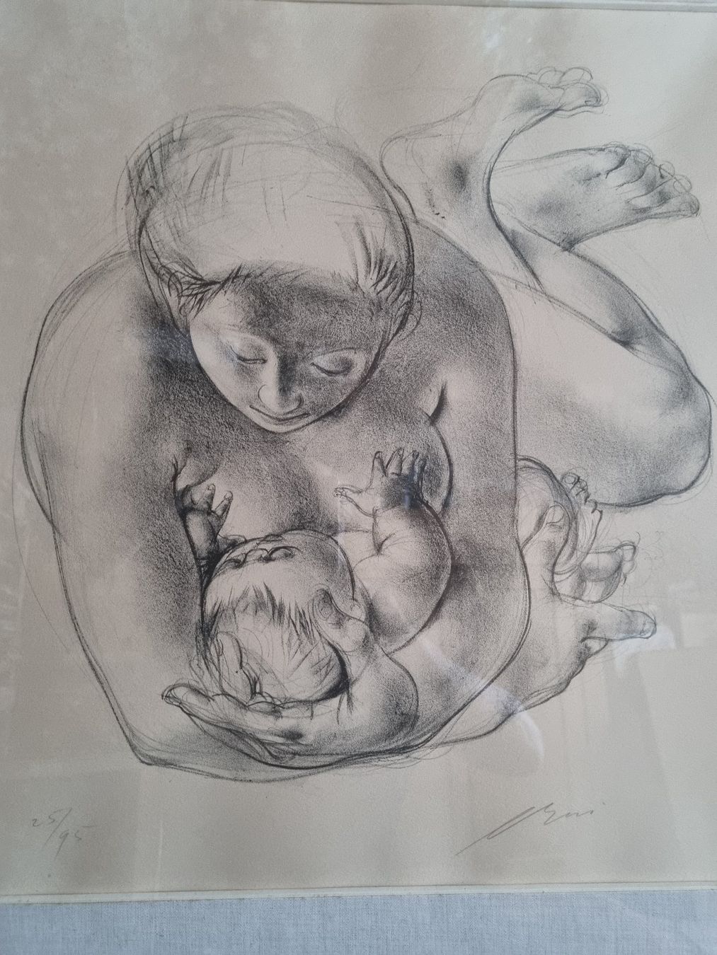 Grafica & Litografie: Originale Erni Litho Mutter und Kind, gerahmt, signiert. – Nuovo (secondo la descrizione) da Trachslau venduto da bastet06 4