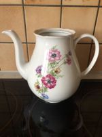 Antike Teekanne Kaffeekanne Vintage Porzellan weiss Goldrand