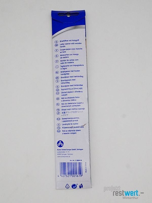 Sonstiger Bürobedarf: WESTCOTT Brieföffner mit Holzgriff 21.5cm – Neu (gemäss Beschreibung) aus Winterthur von Restwert_Winterthur 3
