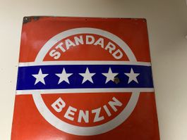 Original Standard Benzin-Email Schild, Rarität! Vintage Deko