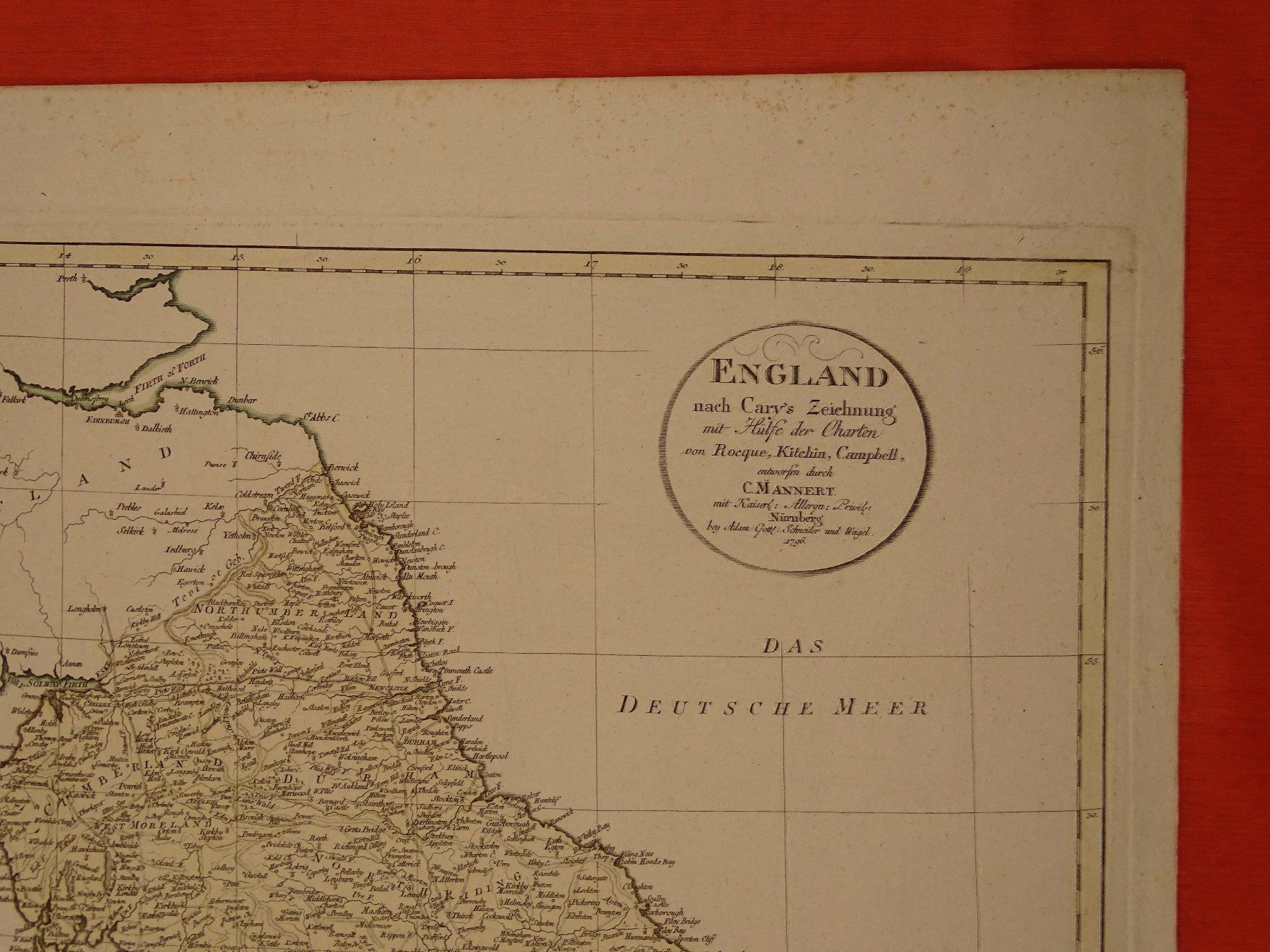 Cartine & Atlanti: ENGLAND, KUPFERSTICHKARTE 1796 – Usato da Grüningen venduto da Kartensammler 2