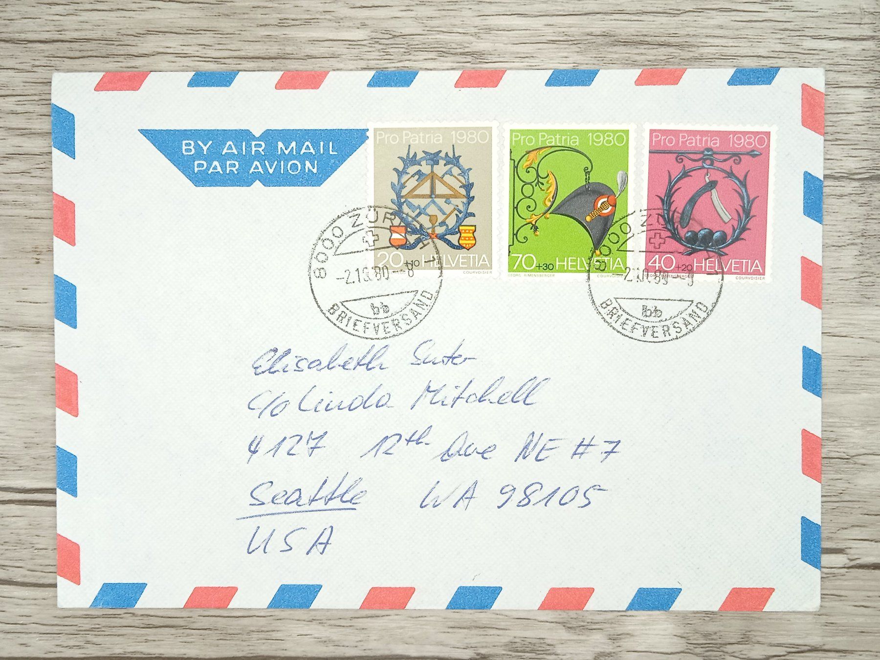 Tutti i francobolli: TR68 Enveloppe + Timbre Suisse 1980 – Usato da Cousset venduto da Patrick_Collections