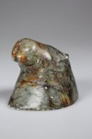 Kleine Speckstein Skulptur Robbe signiert