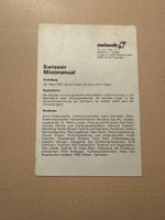 Swissair Minimanual von 1980 - Seltenes Sammlerstück!