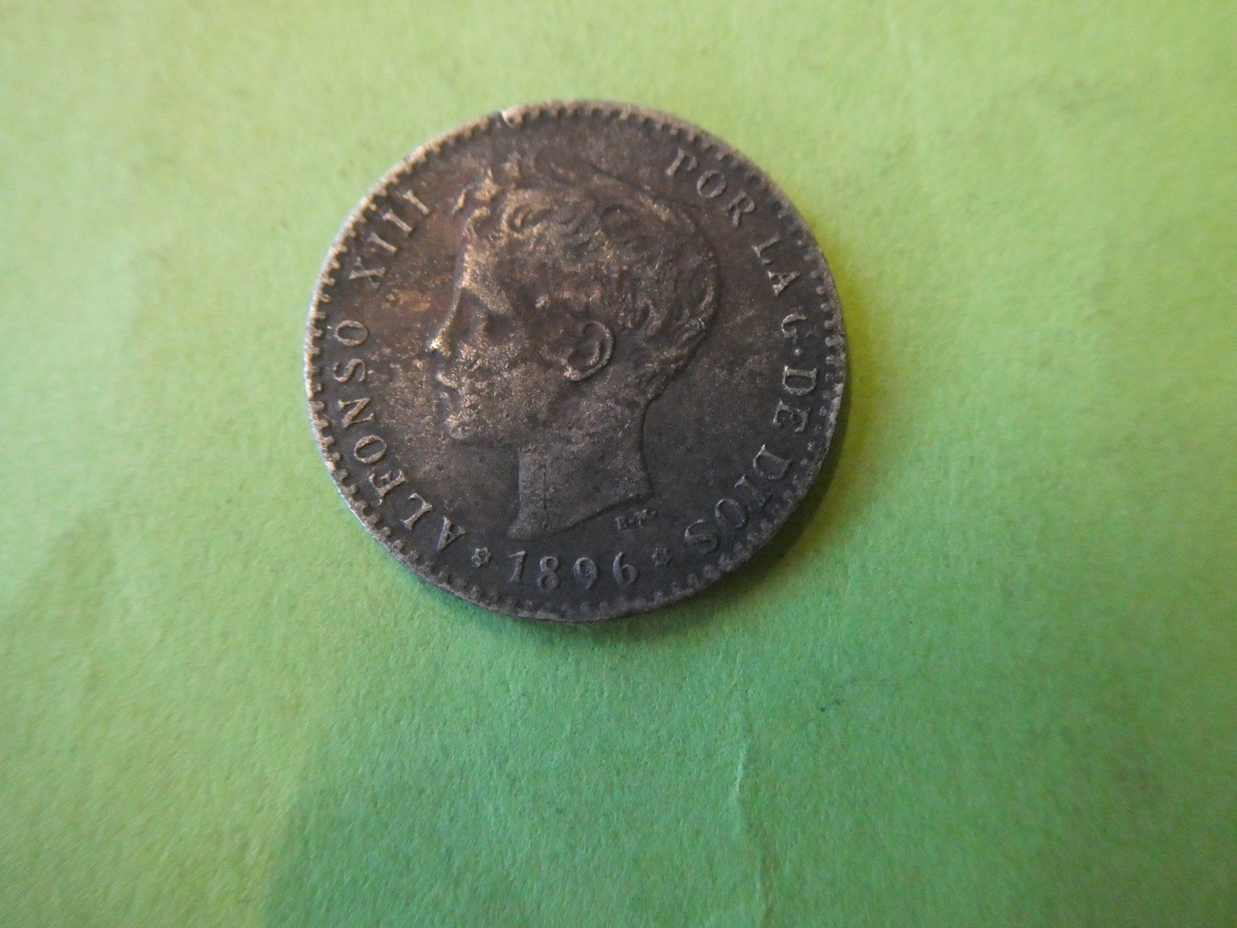 Toutes les monnaies: Spanien 1896, 50 Centimos - Silber – D'occasion à Hinterforst par Rohusri
