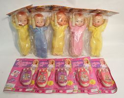 Restposten 5 Vintage Kinder Telefon + 5 Puppen Grosshandel
