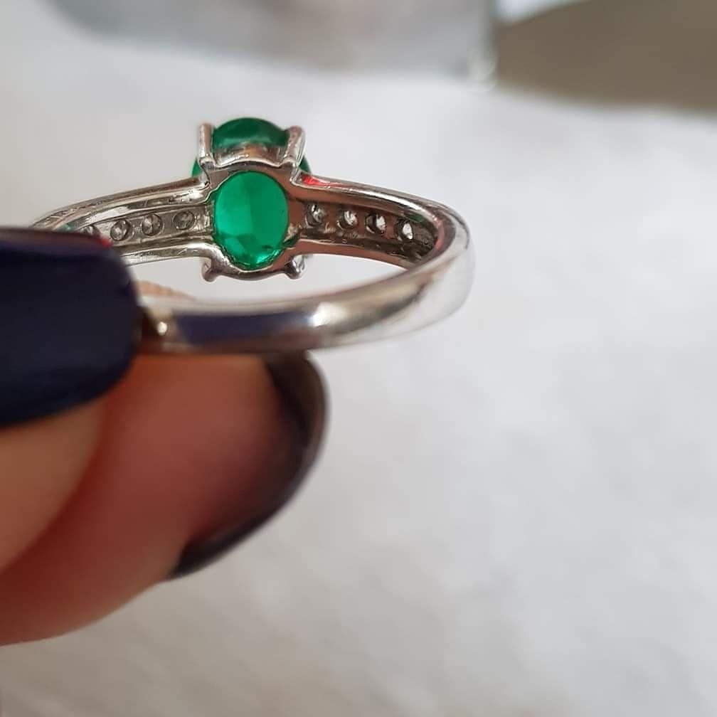 Anelli: Smaragd & Diamanten Ring Platin – Usato da Rupperswil venduto da Annet.Dann888 2