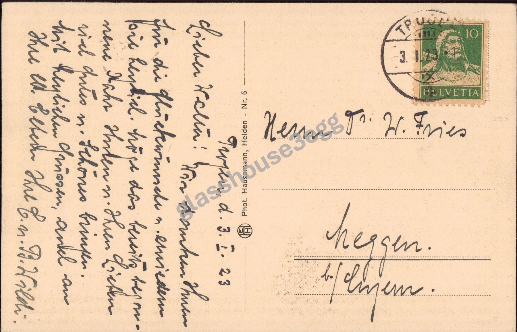Cartoline postali: AK 1923 Trogen. Statl. Convict. – Usato da Eggersriet venduto da glasshouse3egg 1
