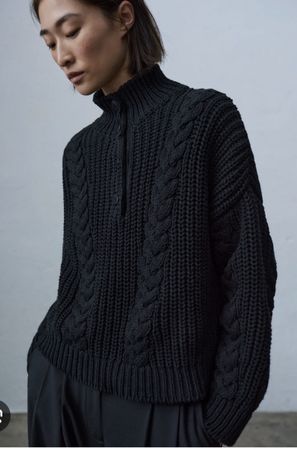 Cordera cotton cable knit sweater (OS)