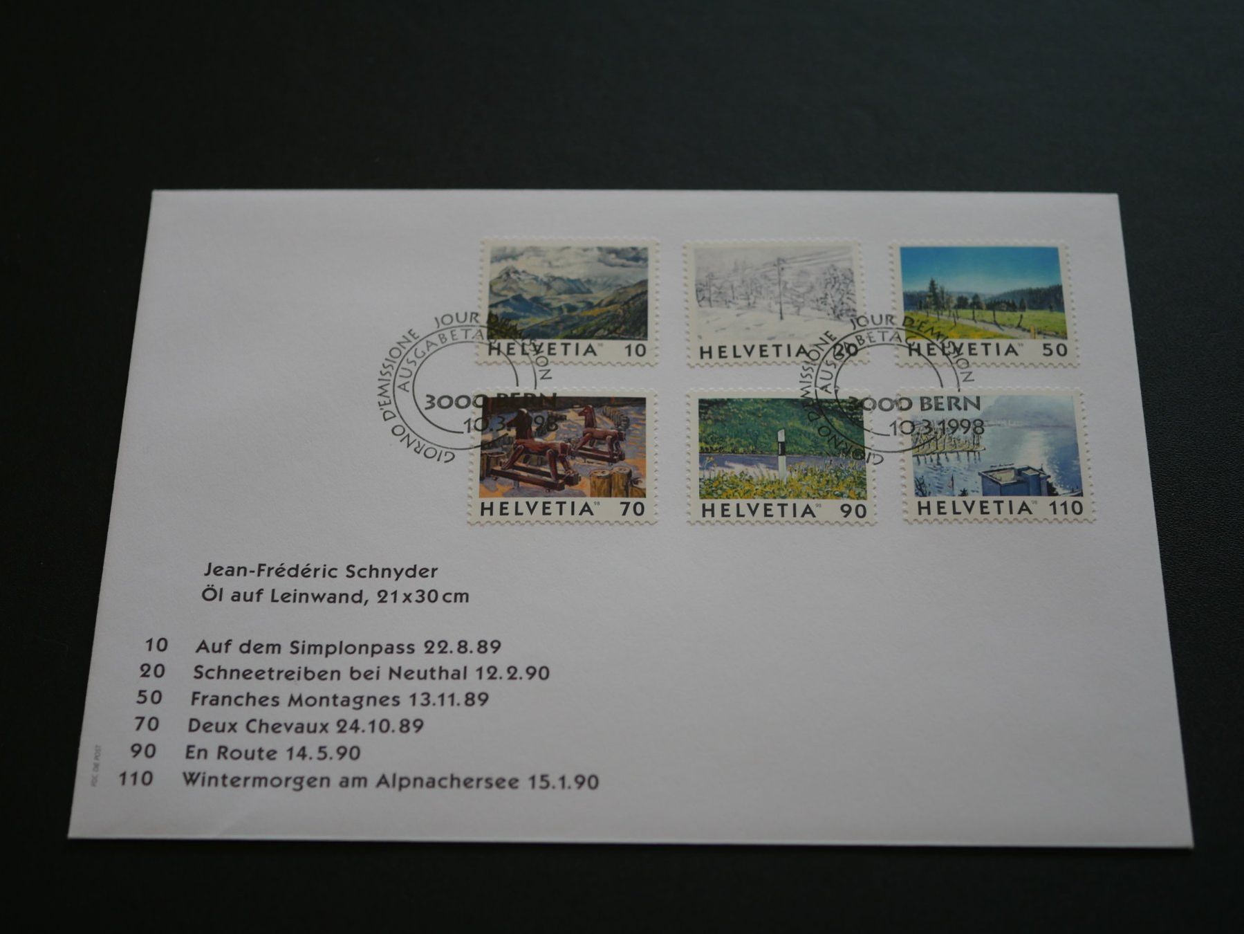 Tous les timbres: Ersttagsbrief 10.03.1998 – Neuf (Voir description) à Kreuzlingen par kar_kj82