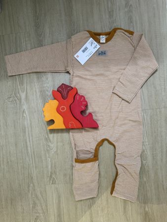Neu Lilano Wolle/Seide Strampler mit Beinumschlag Grösse 86