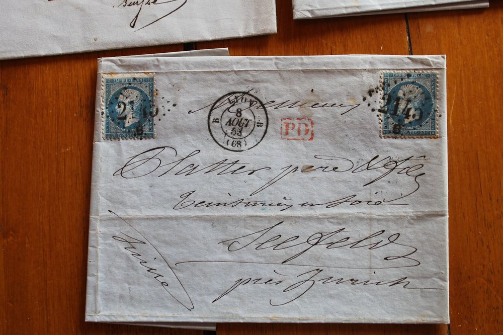 1863 3 Brief F, ab Lyon an Blatter&Söhne, Zürich Seefeld (Gebraucht) in ...