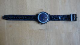 Montre chronographe Swatch bleu foncé, comme neuve