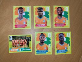 🇮🇪 6x Panini Elfenbeinküste - CIV 5,8,9,13,16,20