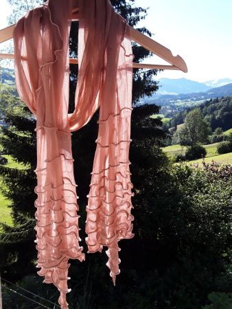 Schal Tuch Foulard - Seide - altrosa - wunderschön