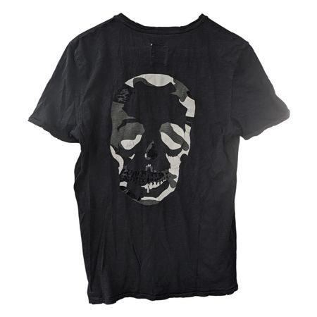 Zadig & Voltaire Black T-Shirt Skull Camouflage Back Print 