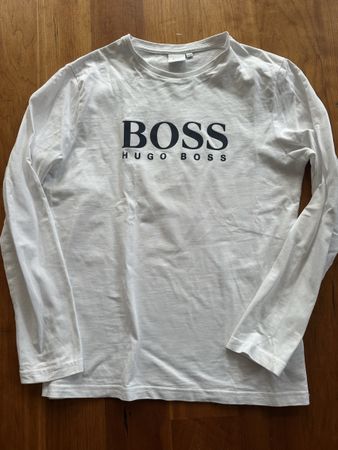 Weisses Hugo Boss Langarmshirt, Grösse 12-XS, Top Zustand