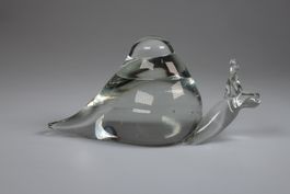 Vintage Glasschnecke aus massivem Glas