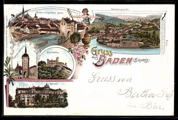 Cartoline postali: Litho Baden, Generalansicht, Schartenfel – Usato da Berlin venduto da bartko-reher