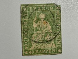 1860, Berner Druck, Zürcher Papier, ZNr. 26G