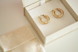 BRUNA Ohrringe Creolen dick vergoldet 925 Sterling Silber