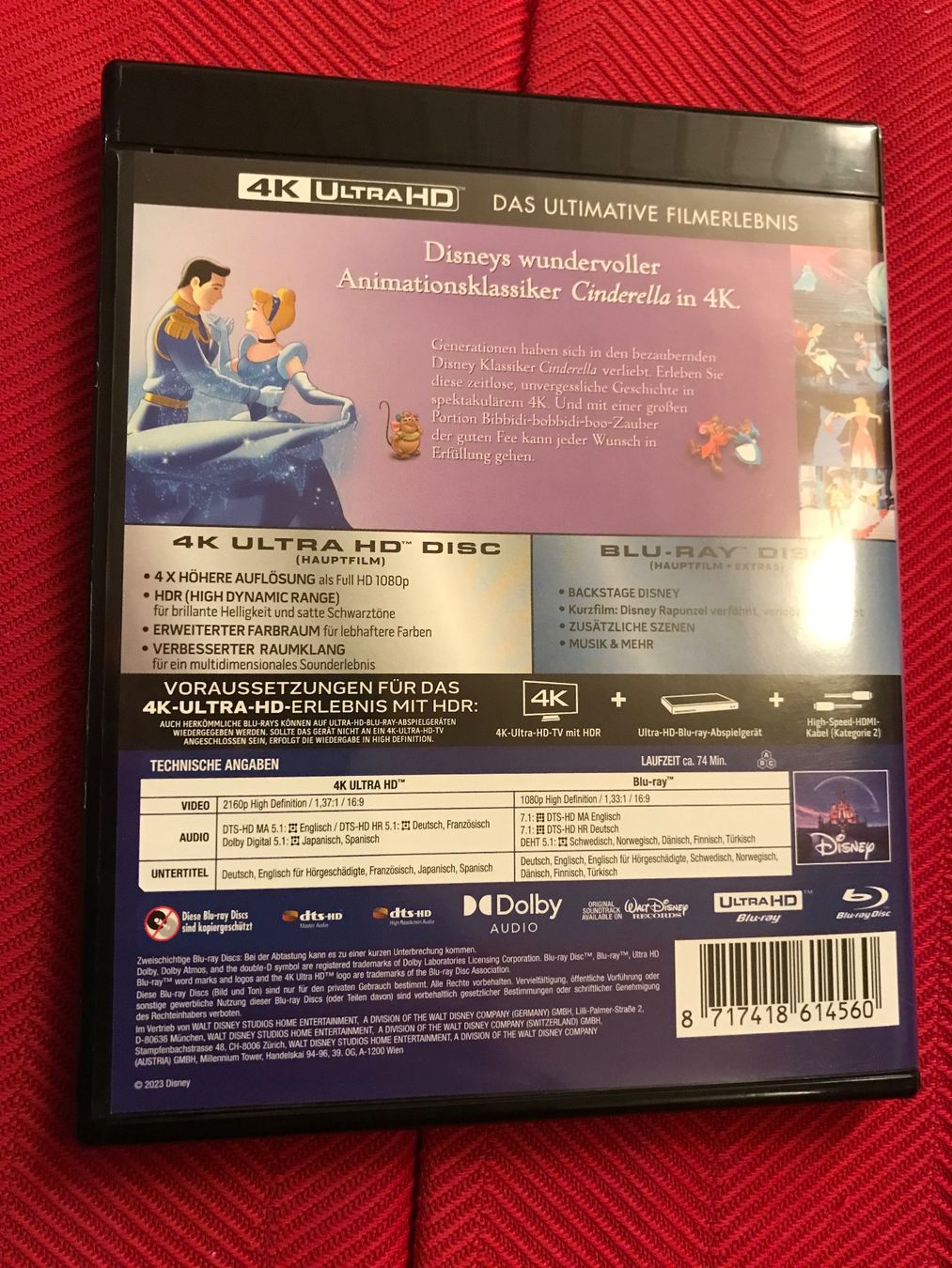 Alle DVDs: Disney's Cinderella - 4k UHD – Gebraucht aus Seuzach von ephi7 1