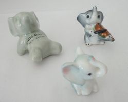 Elefanten-Figuren klein aus Keramik 3 Stk.
