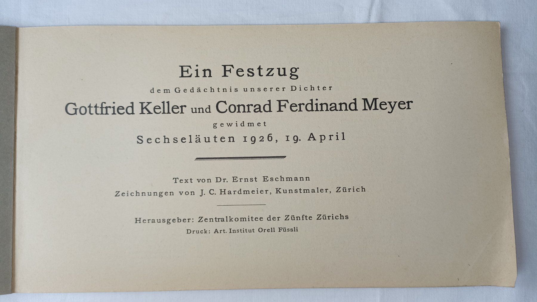 Libri: Sechseläutenprogram 1926 Festzug Gottfried Keller C.F. Meyer – Usato da Winterthur venduto da Sacramons 3