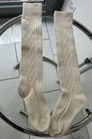 Knee high socks, cream white, cable knit, new condition