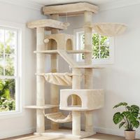 Kratzbaum 180cm Katzenturm 2 Häuser 2 Hängematten Kratzbrett