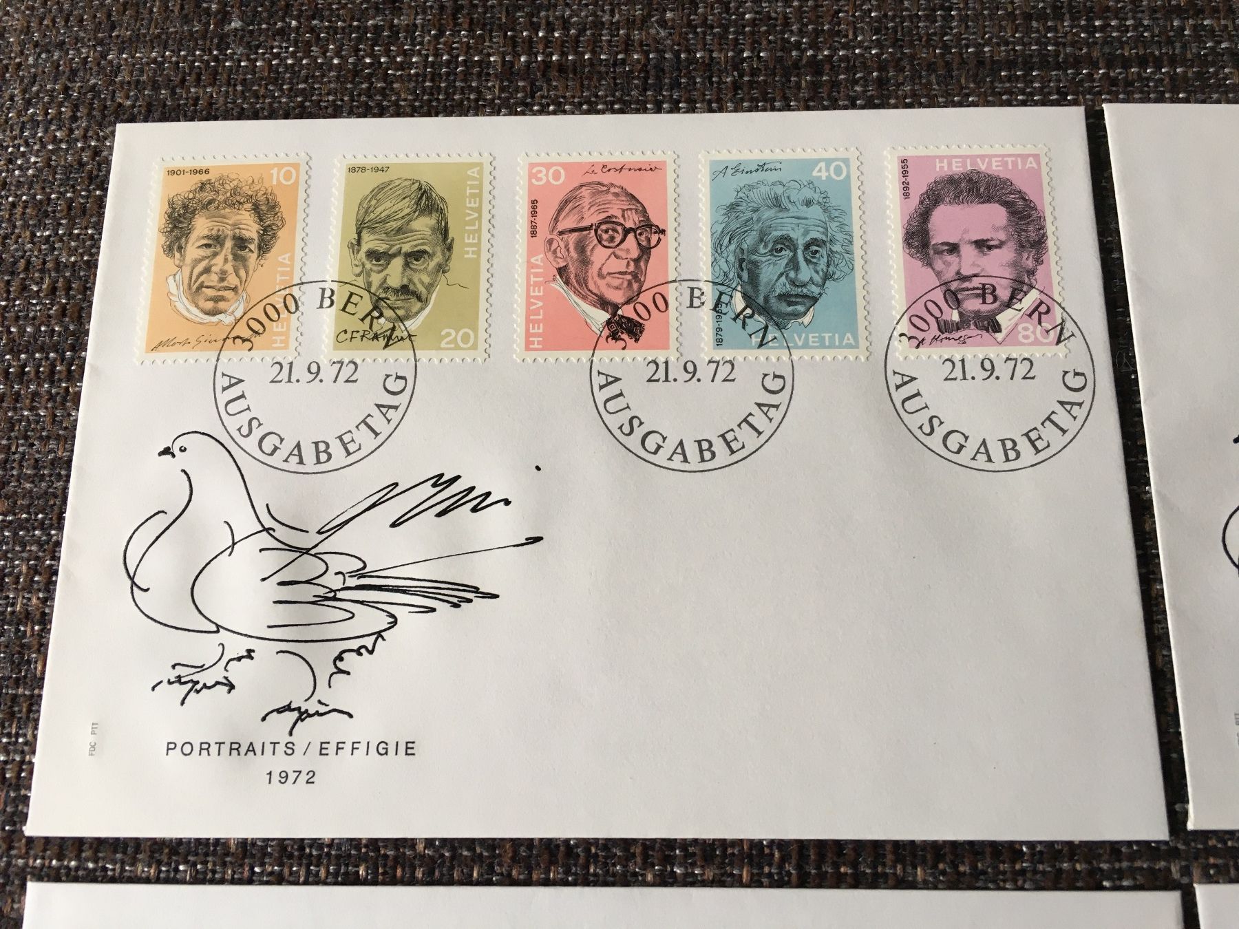 Buste & buste per spedizione: CH 1972 FDC Ersttagsbrief Serie Portraits – Usato da holziken venduto da Weston 1
