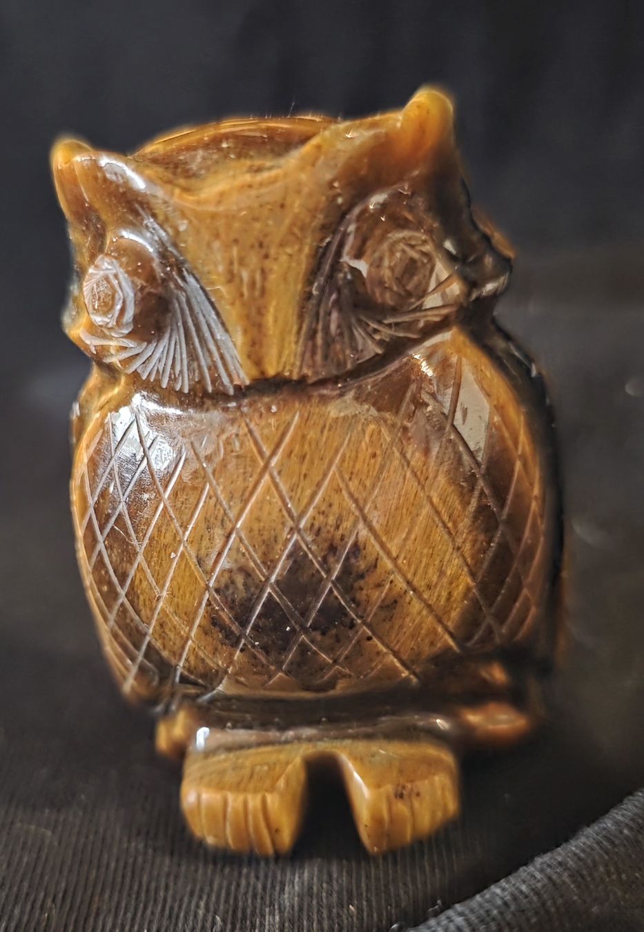 Statuette: Tigeraugstein   ist ein Edelstein Eule Figur siehe Foto – Nuovo (secondo la descrizione) da Rickenbach BL venduto da nicole611