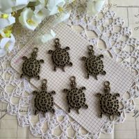 6 Anhanger Charm Schildkröte Metall Pendentif tortoise