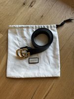 GUCCI Gurt GG Buckle Schwarz Leder Groesse 85/34 Top Zustand