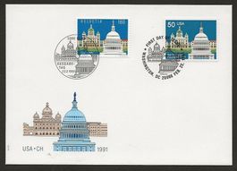 1991 Gemeinschftsausgabe CH/USA FDC