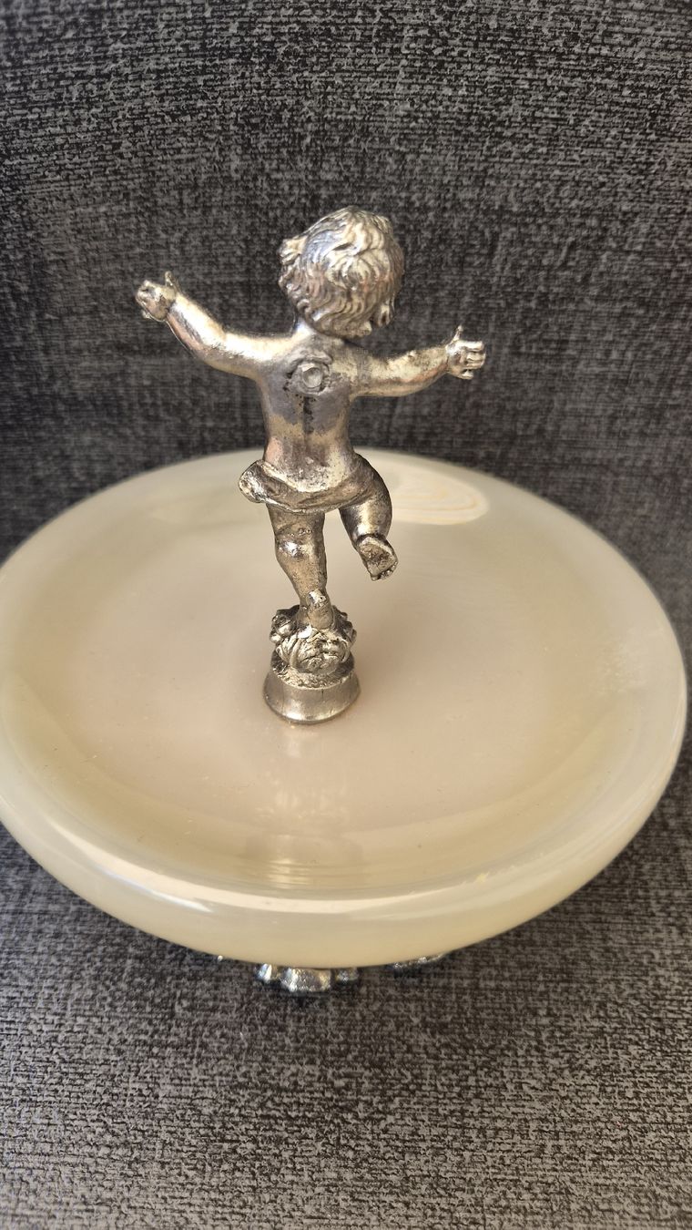 Statuette: Schale mit Putto-Figur Jugendstil  – Usato da Titterten venduto da Neleh82 3
