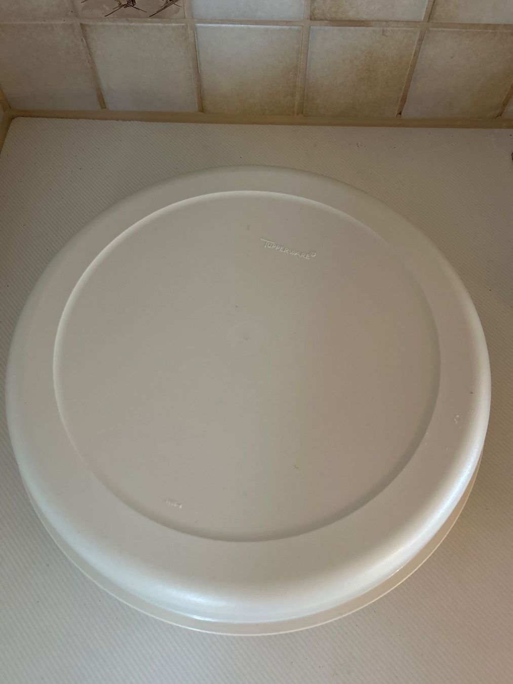 Tupperware Contenitori & Simili: Tupperware Servierplatte mit Deckel, Partyteller, weiss – Nuovo (secondo la descrizione) da Villnachern venduto da RicardoMary 2