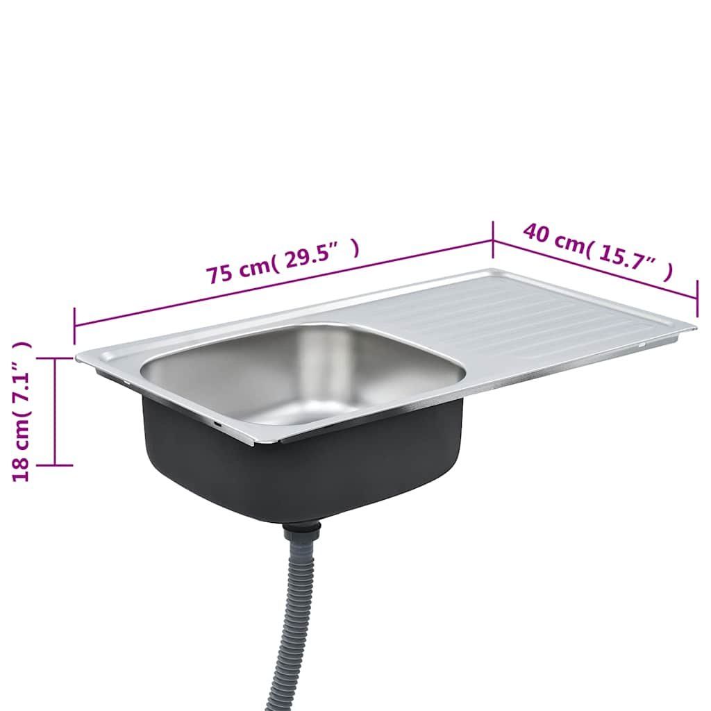 Lavabi & lavandini: Einbauspüle mit Sieb und Siphon Edelstahl – Nuovo e nell'imballaggio originale da Zug venduto da Cheap-Shop 2