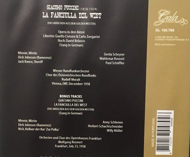 CD: Puccini - La Fanciulla del West – Usato da Grüningen venduto da azulblanco 1