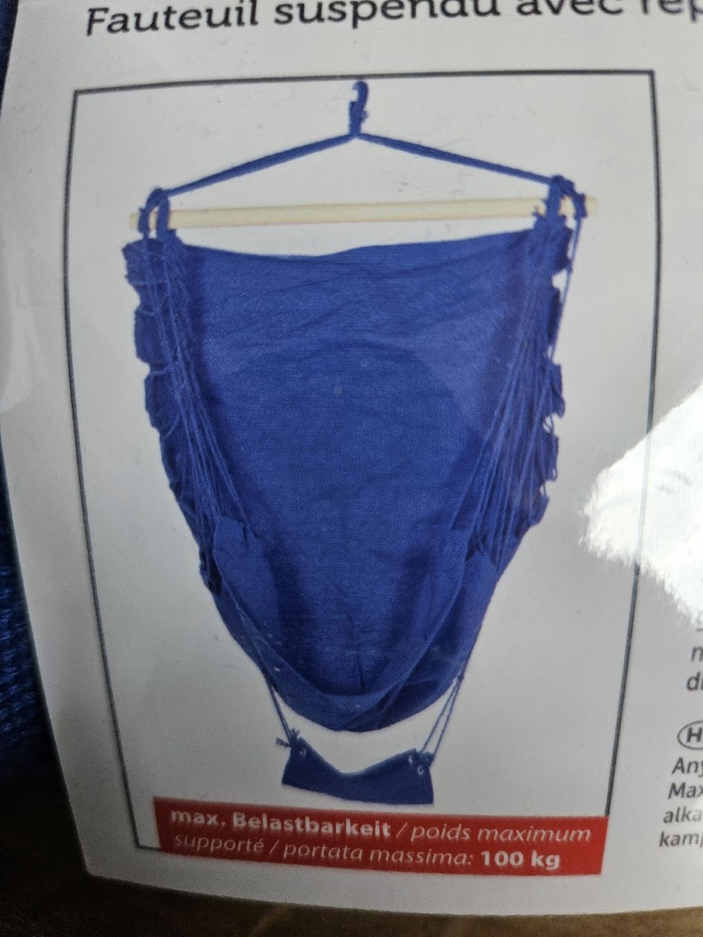 Poltrone pensili da giardino: Hängesessel inklusive Fussteil – Nuovo e nell'imballaggio originale da Mühlethurnen venduto da Kurt74