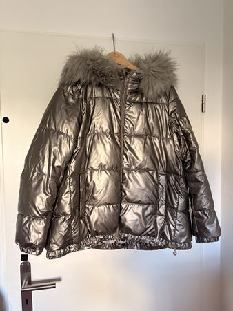 Damen Steppjacke GEOX Metallic Silber Grösse 38