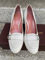 Bally Pumps Leder weiss mit Schnalle