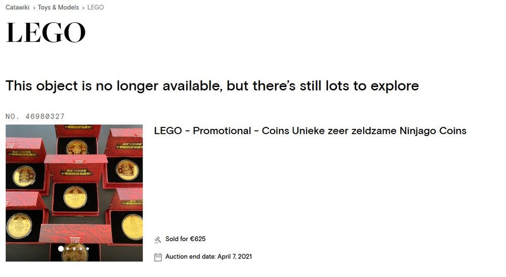 Lego Ninjago alle 10 Year Anniversary Coins China exclusive (Neu