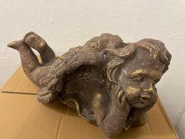 Engel liegend/Pflanztopf/Dekoration/Bronze/NEU angekommen