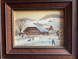 Werner Gut Stark signiert 1989 winterliche Landschaft