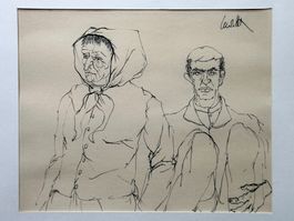 BASALDELLA MIRKO (1910-1969) dessin original encre papier